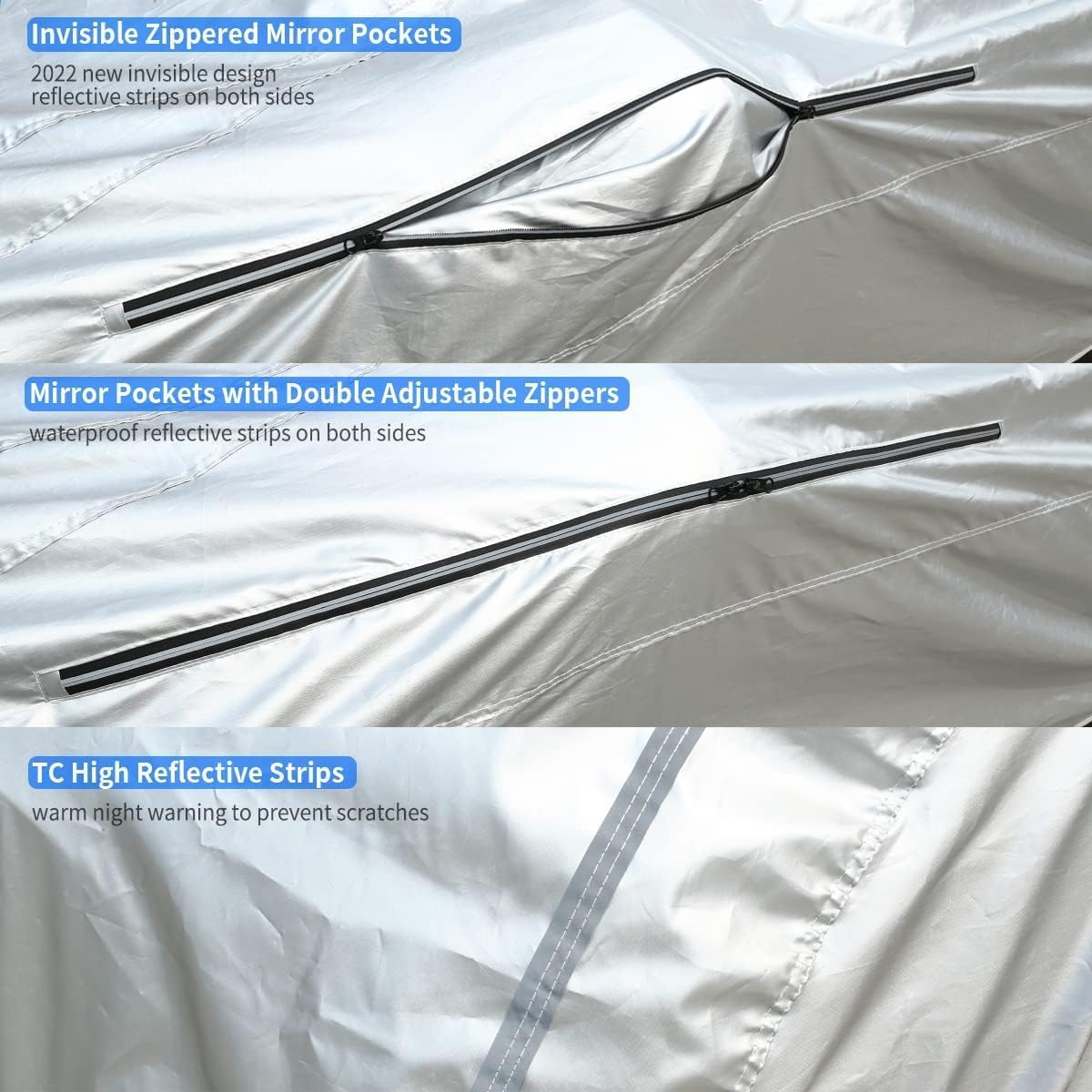 Tecoom Sport Car Cover Waterproof UV-Proof Windproof for All Weather Indoor Outdoor Mirror Pockets Fit 183-193 Inches Length Coupe/Convertible/Sport Car Fit for Ford Mustang, Chevy Camaro etc.