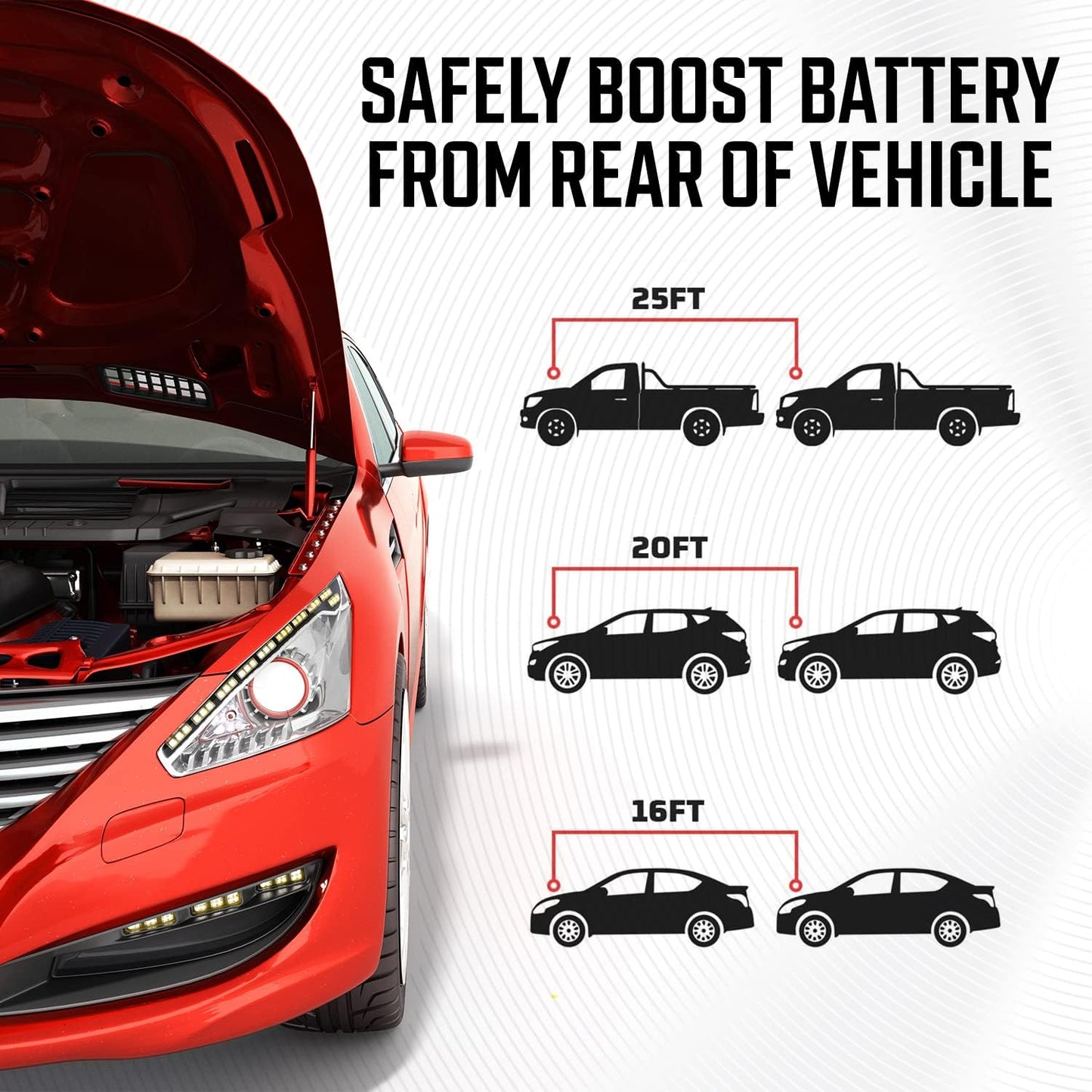 Energizer Jumper Cables for Car Battery with Built-in LED Lights, Heavy Duty Automotive Booster Cables for Jump Starting Dead or Weak Batteries - Carrying Bag Included (16-Feet (4-Gauge)