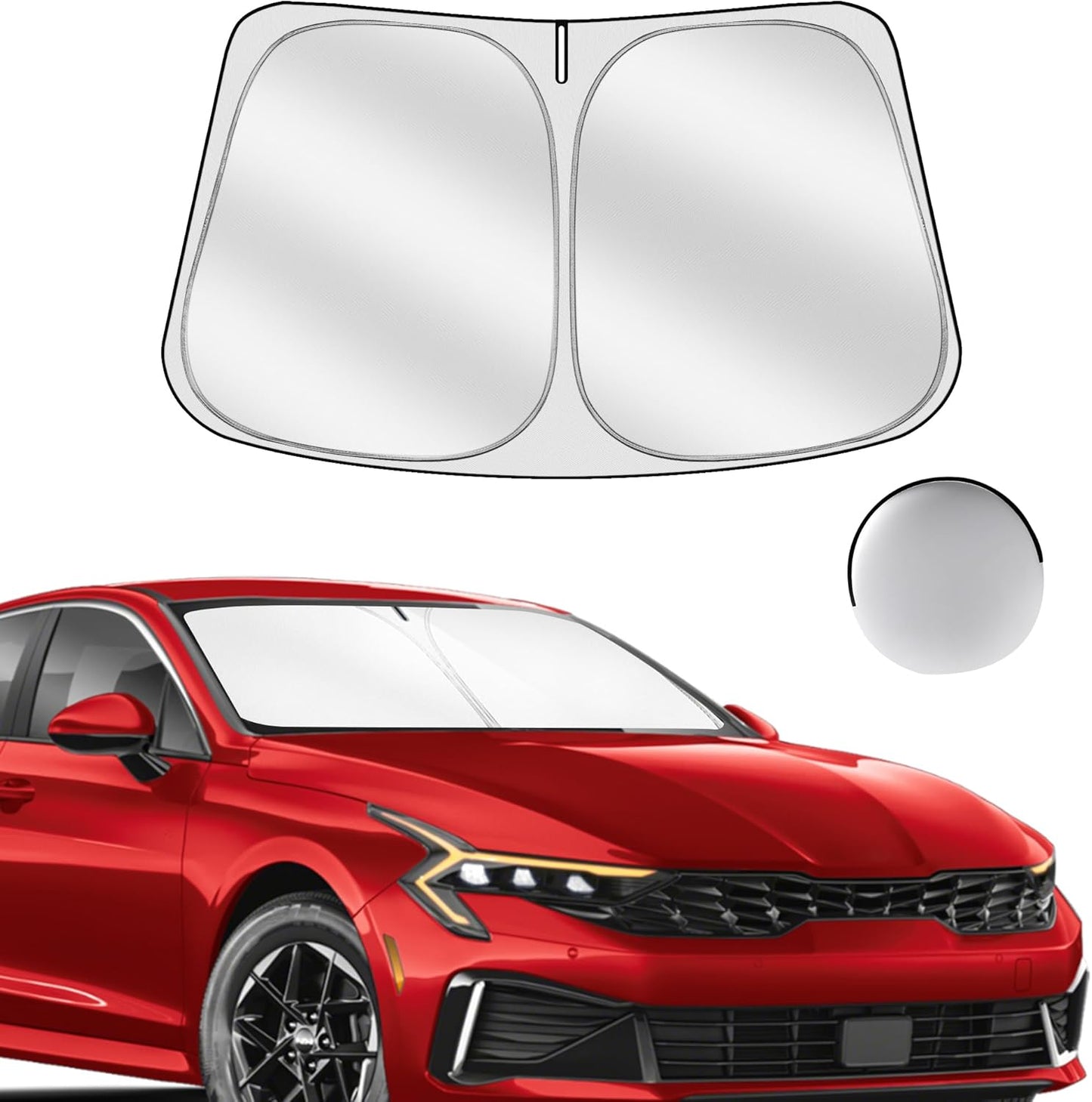 Windshield Sun Shade for Kia K5 2021-2025 Foldable Sunshade Custom Fit Front Window Car Interior Accessories Protector Blocks UV Rays