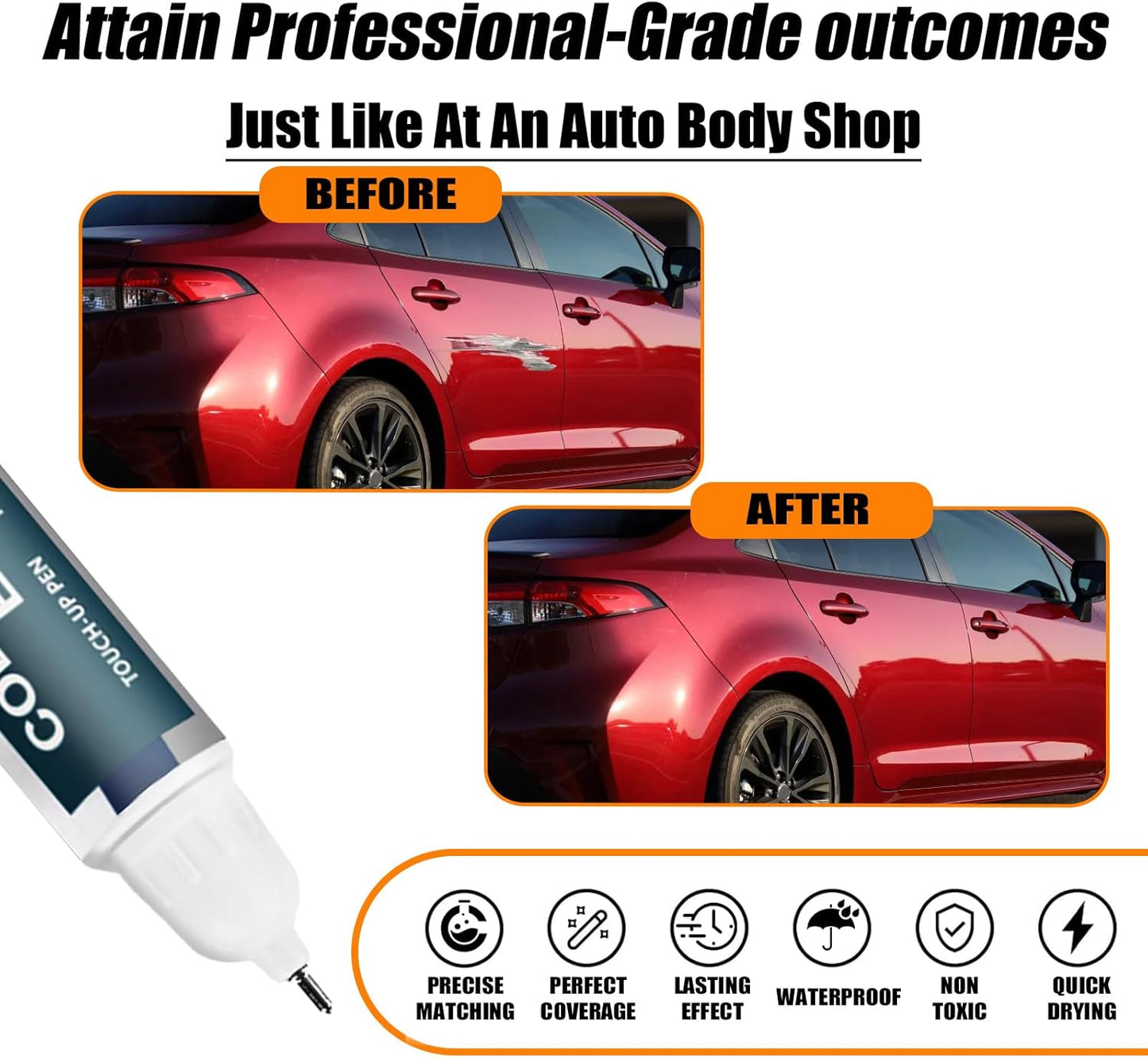 3Q3 Dark Red/Salsa Red Pearl Touch Up Paint for Toyota, Car Paint Pen Scratch Repair Two-In-One Touch Up Paint, Premium Car Scratch Remover for Deep Scratches