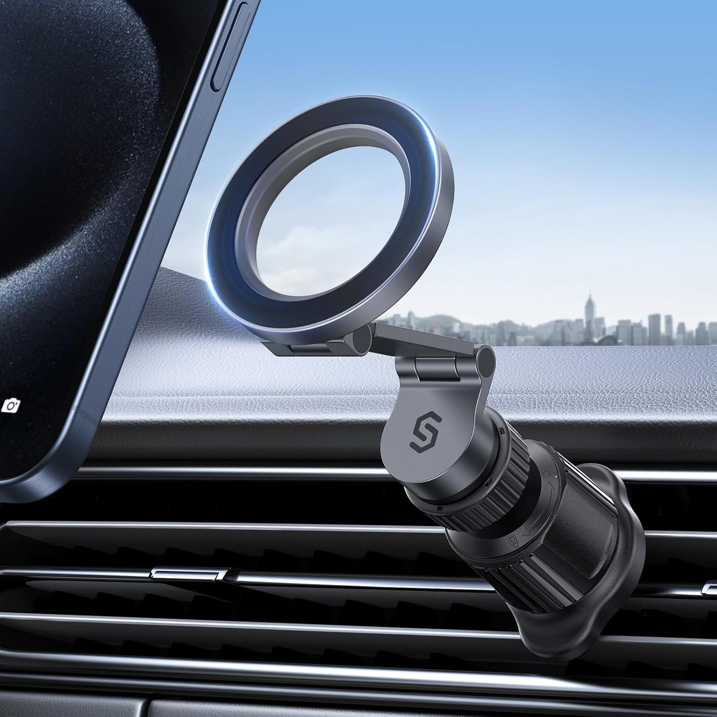 SYNCWIRE for Magsafe Car Mount Vent - Magnetic Phone Holder for Car [3D Long Arm | Flexible Rotation | Strong Magnets] Air Vent Car Phone Mount for iPhone 16 15 14 13 12 Pro Max Plus Mini Mag Safe