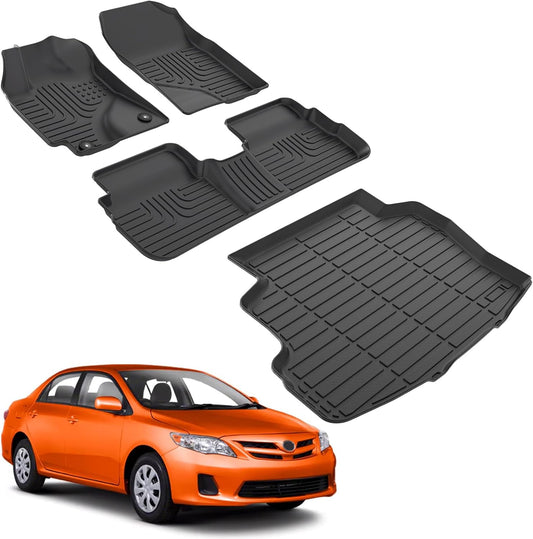 for Corolla Floor Mats 2013 2012 2011 2010 2009,Car Mats for Corolla All Weather Floor Mats Cargo Liner Accessories Rubber Car Mat 2009-2013