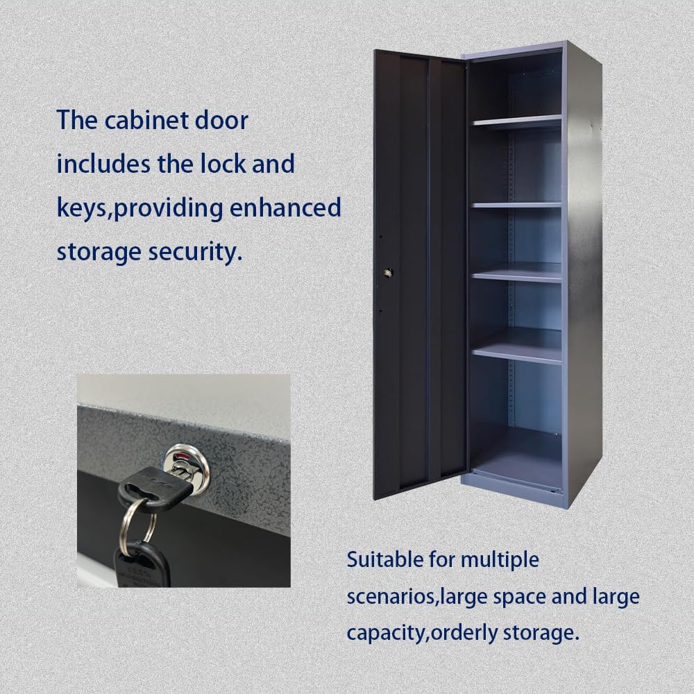 Steel Garage Cabinet Set, Heavy Duty, Tool Cabinets with Drawers for Workshop Auto Repair Shop, No Wall Mounting Required