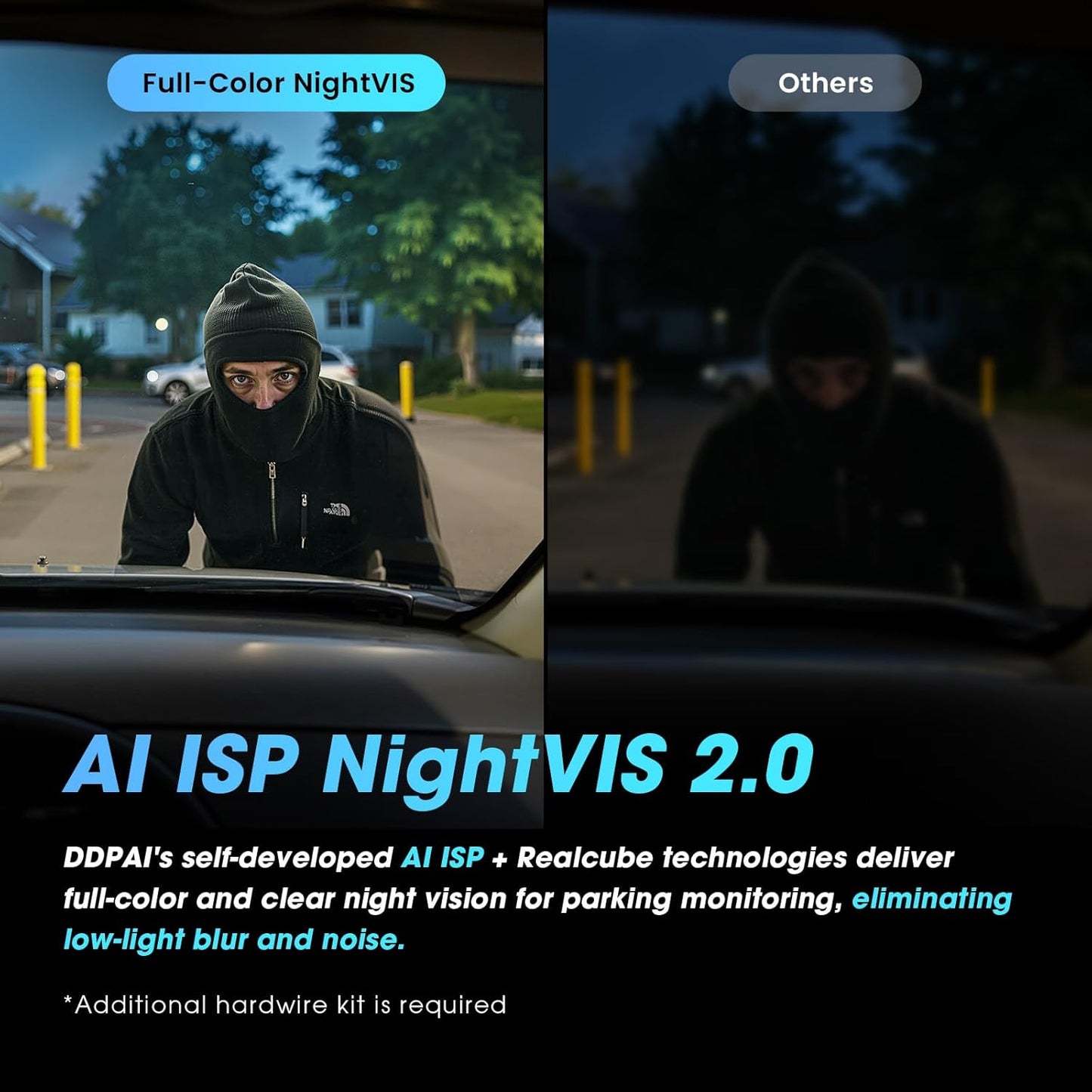 DDPAI Dash Cam Front and Rear, 4K + 1080P Dash Camera for Cars, Real 4K Dashcam with 32G eMMC, Full Color Night Vision, 5GHz WiFi 6, 7 Days Parking Mode, GPS, 3" IPS, ADAS, WDR, Loop Recording, Z60