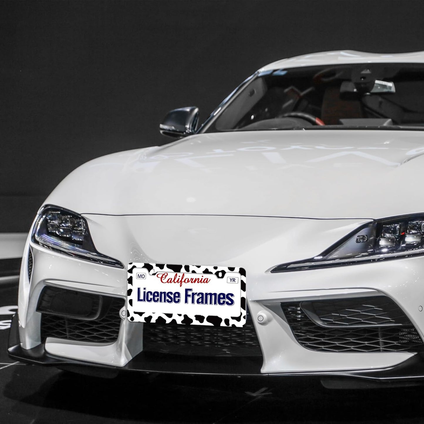 Cow Print Tag Cover for License Plate Frame, License Plate Frames Cow Print License Plate Frames,Cow License Plate Holder 2 Pack for Women 12.3" X 6.3"