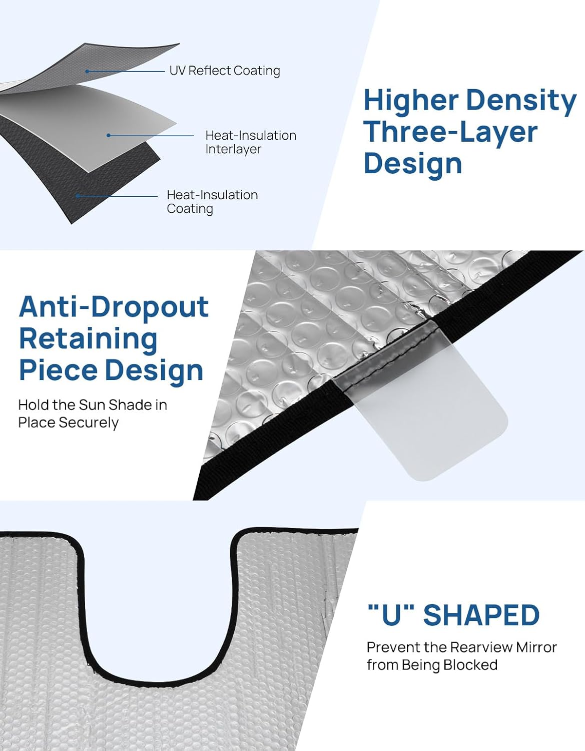 Windshield Sun Shade Compatible with Ram 1500 2500 3500 2019 2020 2021 2022 2023 2024, Sunshade Car Windshield Sun Visor, Foldable Windshield Sun Shield