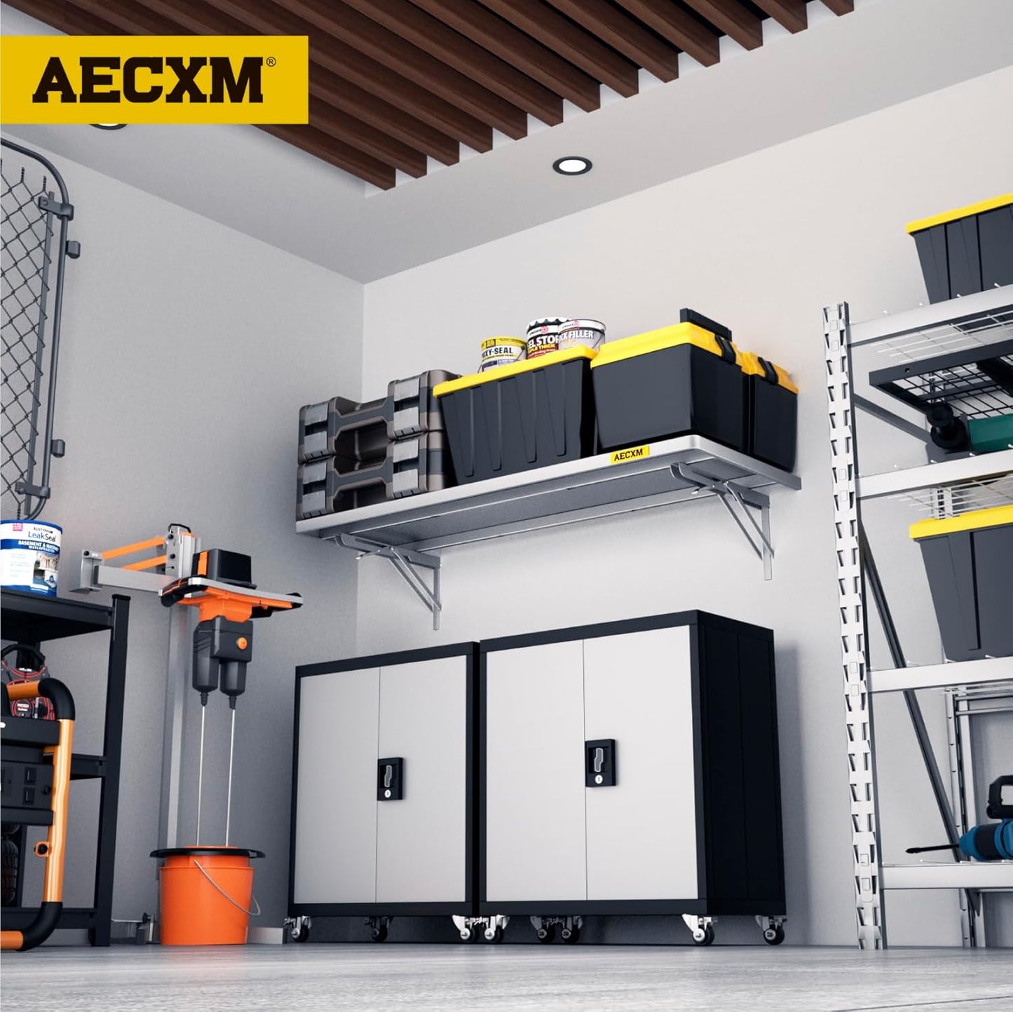 1.2x3ft Adjustable Rail Type Folding Storage Rack Shelf, Suitable for Garage, Storage Room, Kitchens Wall Shelf Garage Storage Rack Floating Shelves, Folding Panels (1pc-Silver Gray)