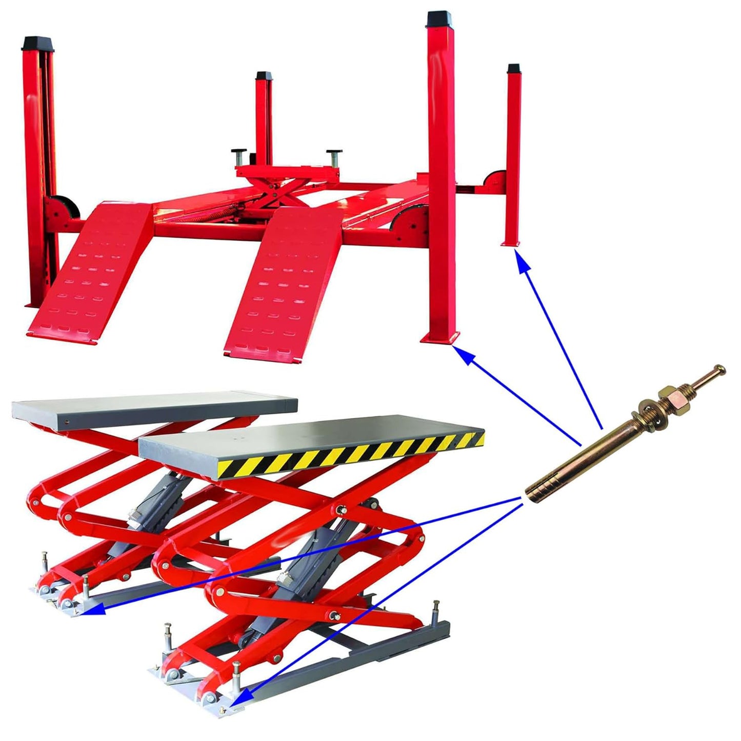 Car Lift Expansion Screw Auto Lift Special Screw Car Lifter Lift Machine Anchor Bolt Screws Concrete Anchor Bolts Lifts Bolts (1, 16 * 150mm)