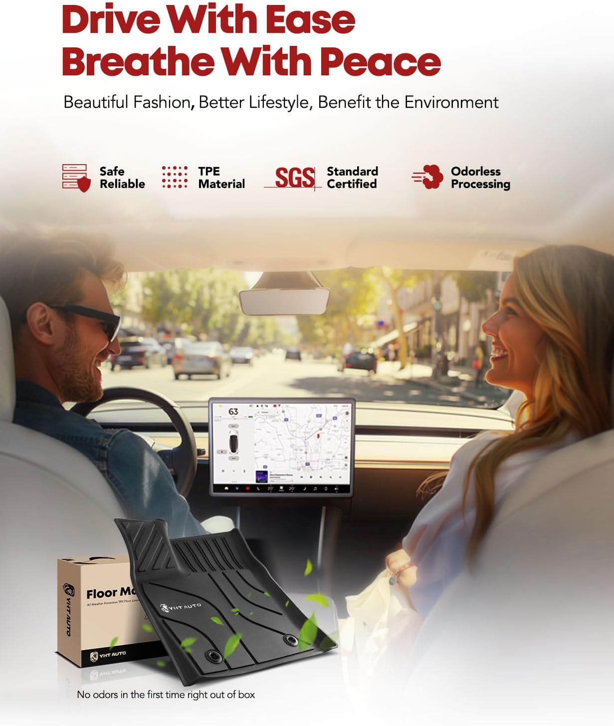 YHTAUTO Fit 2025 2024 2023 2022 Toyota Tundra Floor Mats | Only Fit CrewMax | TPE All Weather Floor Liner, 1st 2nd Row Car Mats