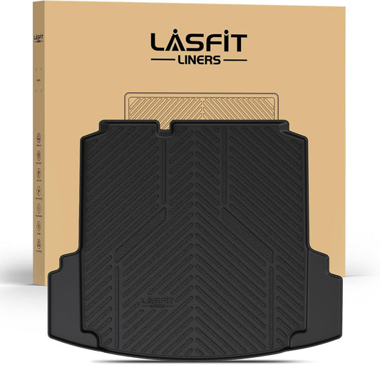 LASFIT Cargo Mat for Volkswagen Jetta 2011-2018 (Not fit Jetta SportWagen and Hybrid/TD/TDI Trims), Custom Fit All-Weather TPE Rubber Trunk Mat for VW Accessories, Waterproof, Easy to Clean, Black