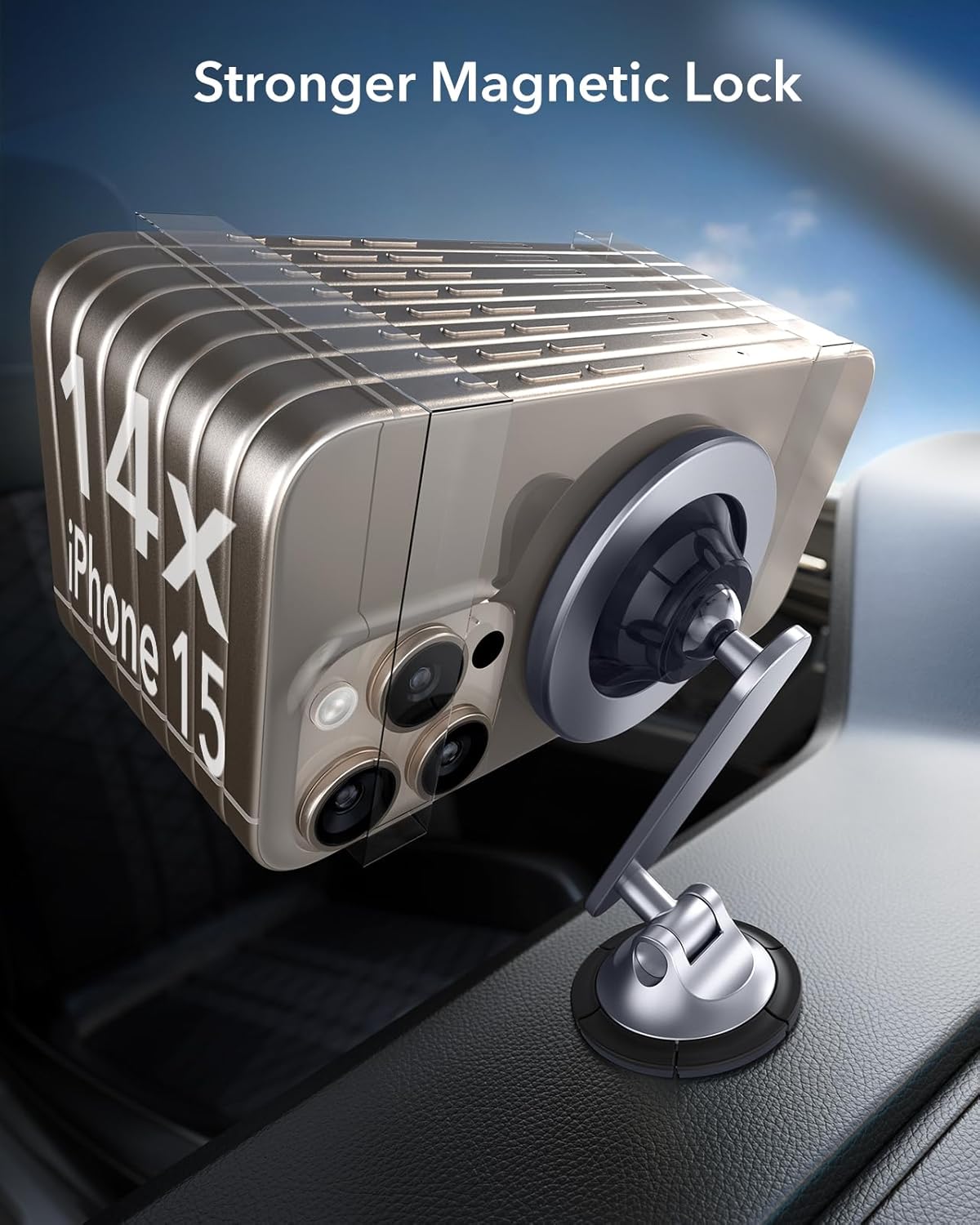 ESR for MagSafe Car Mount, Dashboard Magnetic Phone Holder for Car, 360° Rotation,Car Phone Holder Mount for iPhone 16/16e/15/14/13/12, Galaxy S25, Strong Magnets,Car Accessories(with 2 Mental Rings)