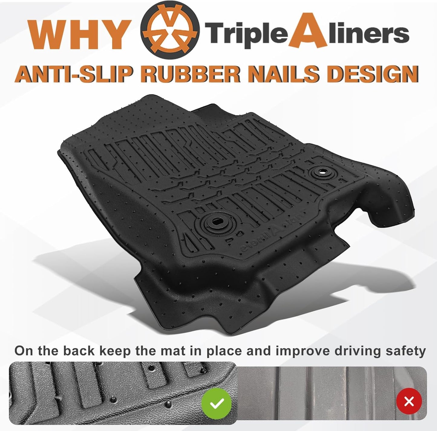 TripleAliners Floor Mats All Weather Liners Compatible with Toyota 2025 4Runner Accessories Custom Fit TPE Heavy-Duty 1st & 2nd & 3rd Row Waterproof Anti-Slip Floor Liners (7 Seats ONLY)