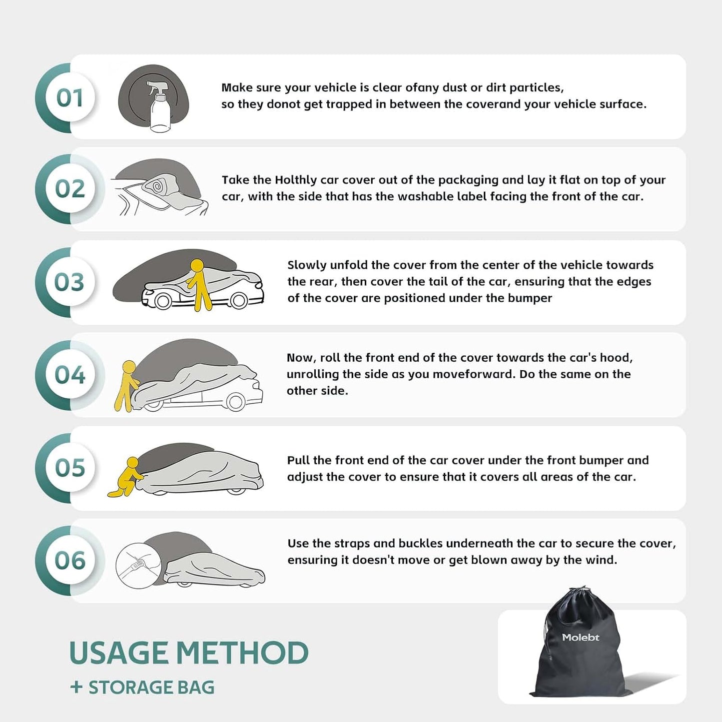 Jeep Wrangler Car Cover 4 Door Fits Sahara Rubicon Unlimited Sport JK JL. Jeep Wrangler Car Cover 4 DR for All Weather, Outdoor Waterproof, Windproof, UV-Resistant, Dustproof