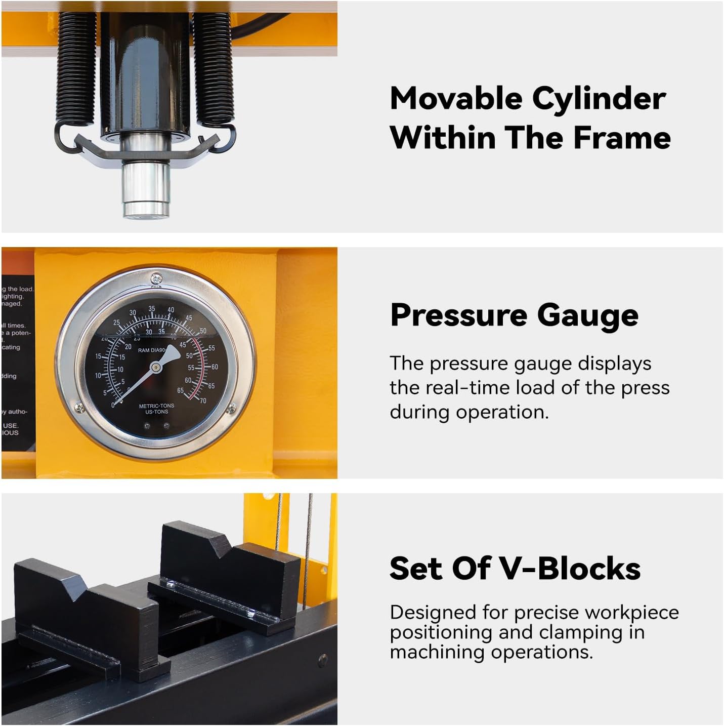 50T Hydralic Shop Press H-Frame Garage/Shop Floor Press with Floor Press Plates