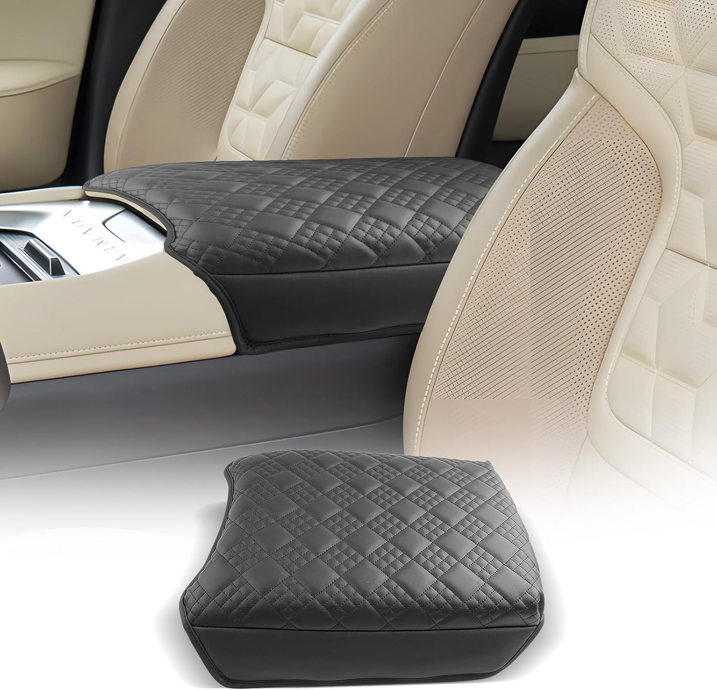 CDEFG for 2025 Nissan Armada Center Console Cover Armrest Box Cover for Armada (SV, SL, Platinum, Pro-4X, Platinum Reserve) 2025+ Accessories Console Arm Rest Protector