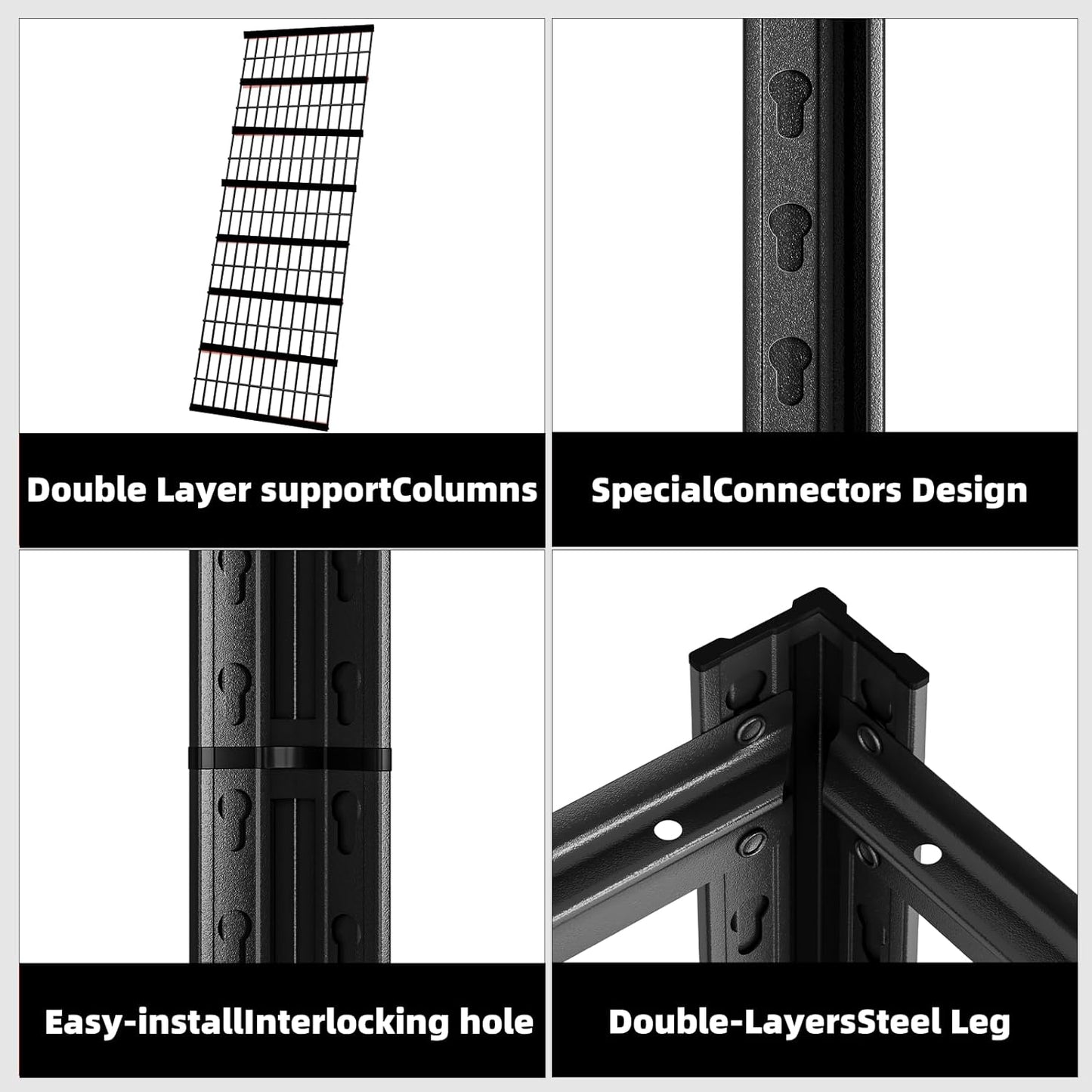 6T 62" W x 24" D x 84" H Garage Shelving Heavy Duty Metal Shelving 4200LBS Storage Shelves Adjustable Metal Shelves for Storage Industrial Garage Shelves for Warehouse Basement