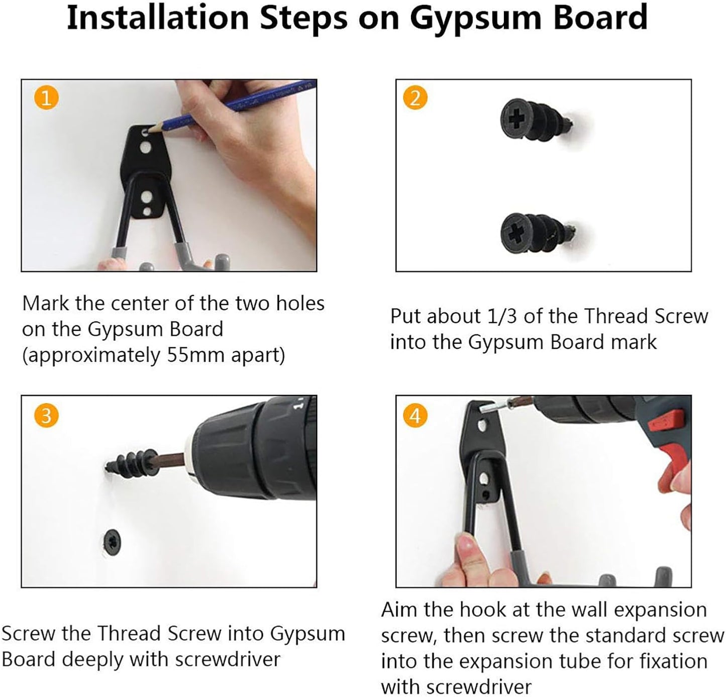 Garage Storage Utility Hooks，Garage Garden Tool Organizer，Steel Wall Mount Hooks, Large Garden U Hooks （2 Pack） (Type-2-Black)