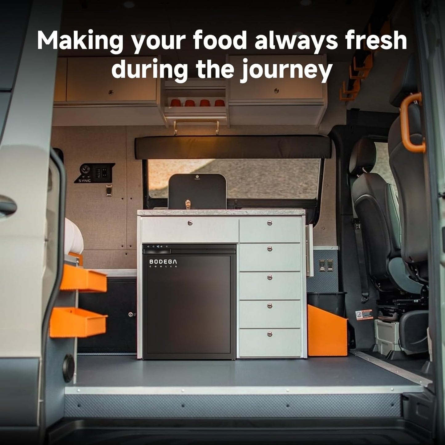 BODEGACOOLER 12 Volt Refrigerator, RV Refrigerator APP Control, 65L(2.3cu.ft.) RV Fridge Freezer, Car Refrigerator with Lock, (4℉-46℉) Travel Compressor Cooler 12/24V DC for Truck, RV, Camping