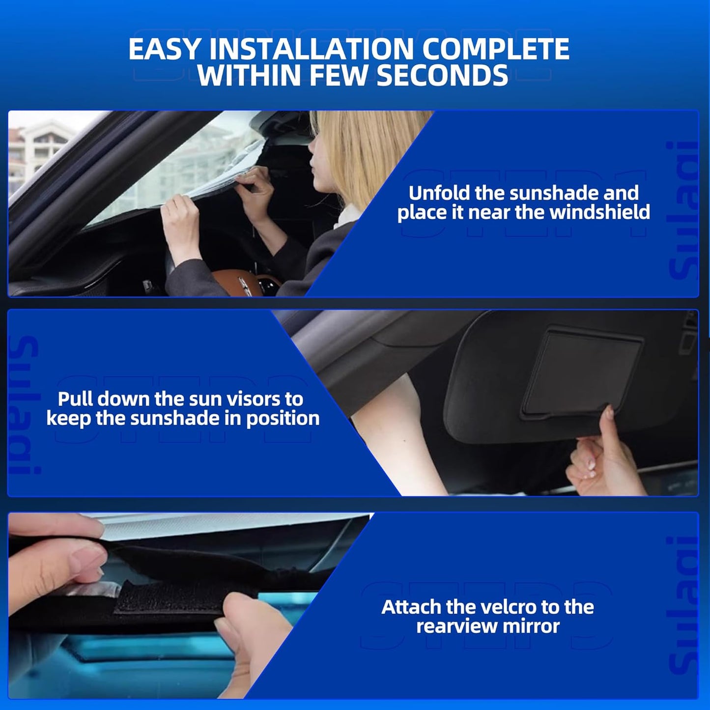 Windshield Sun Shade for S-ubaru Crosstrek 2013-2017 Foldable Sunshade Custom Fit Front Window Car Interior Accessories Protector Blocks UV Rays