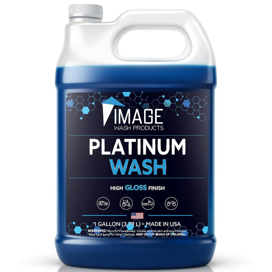 Image Wash Products - (1-Gallon Platinum Wash Car Soap – Car Wash Foam Soap for Foam Cannon & Pressure Washer | High Gloss RV/Truck Wash Soap | Bubble Gum Scent, Detailer Grade Car Soap