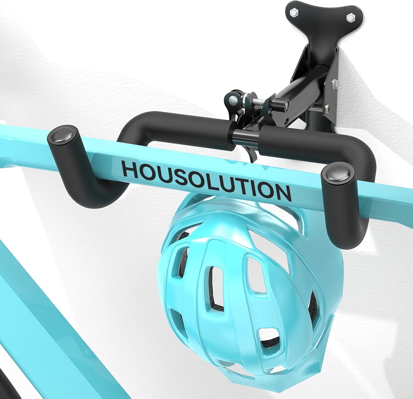 Bike Wall Mount - [1 Pack] EVA Foam Padded up to 48.5 lbs, Carbon Steel, Valve Mechanism, Heavy-Duty Adjustable Bike Wall Hanger for Road, Mountain and Hybrid Bikes, Garage & Apartment