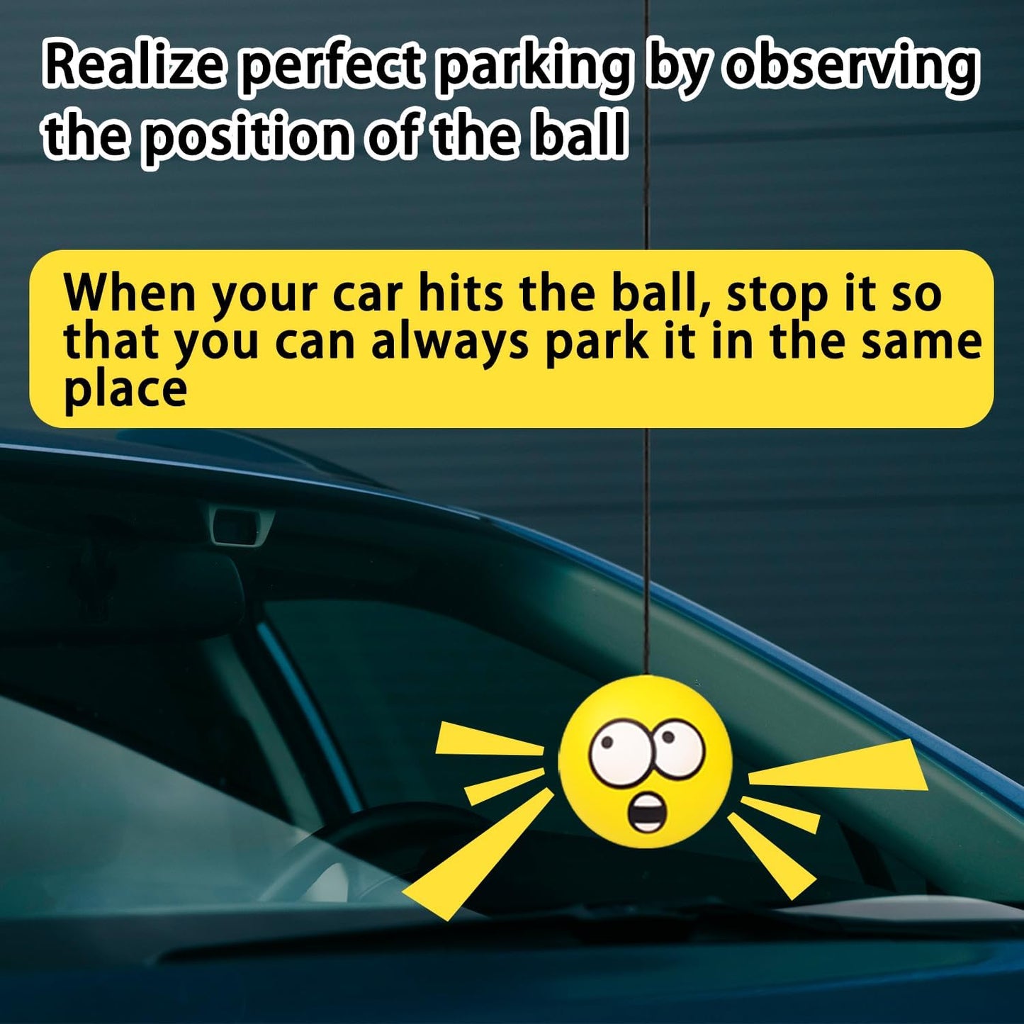 2 Sets Double Garage Parking Aids, Includes 2 Pieces Parking Assist Balls Garage Ball Stopper, 4 Pieces Plastic Cord Locks and 4 Pieces Screw Hooks Garage Parking Indicators for Car Parking