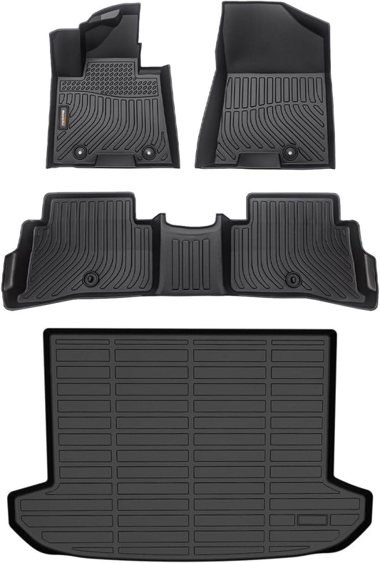 Binmotor-All Weather Floor Mats Cargo Liner for Kia Sportage 2017-2022 (Only Gas Models), Full Set, Heavy Duty Car Floor Liners for Sportage Accessories