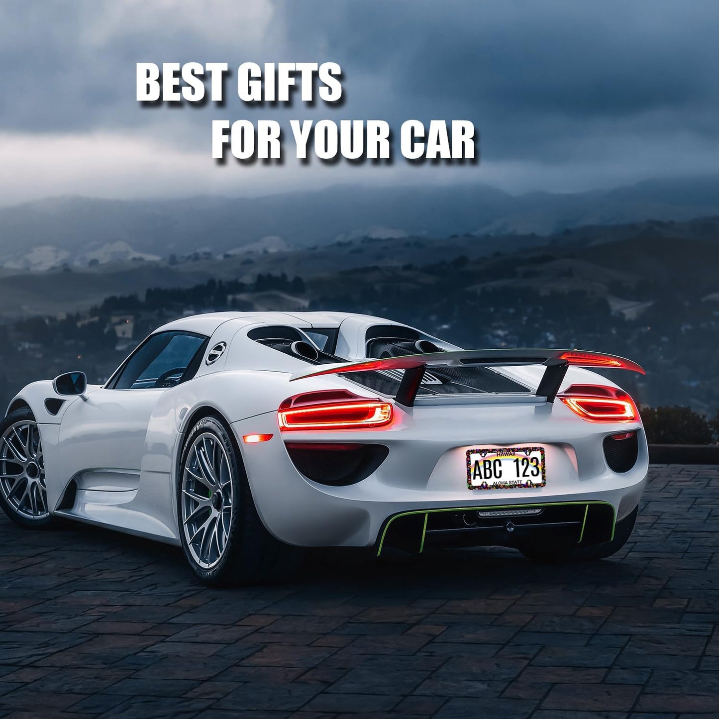 Abstract Flowers License Plate Frame Bright Colorful Art Floral License Plate Stainless Steel Flowers Car Accessory Funny License Plate Decoration Women Size 12.2" x 6.2" with Screws