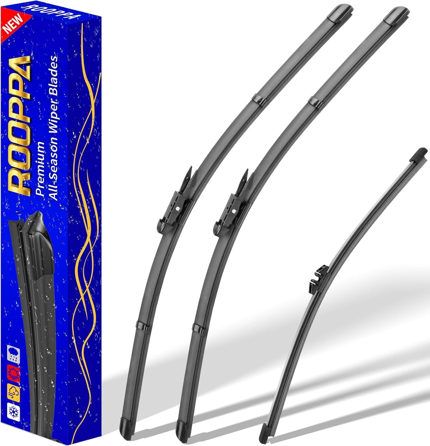 3 wipers Replacement for 2020-2023 Ford Escape, Windshield Wiper Blades Original Equipment Replacement - 24"/20"/11" (Set of 3) Pinch Tap
