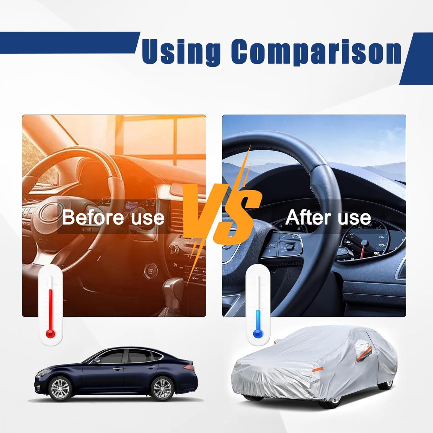 Kayme 6 Layers Car Cover Custom Fit for Nissan Sentra (2000-2025) Waterproof All Weather for Automobiles, Outdoor Full Cover Rain Sun UV Protection.Silver