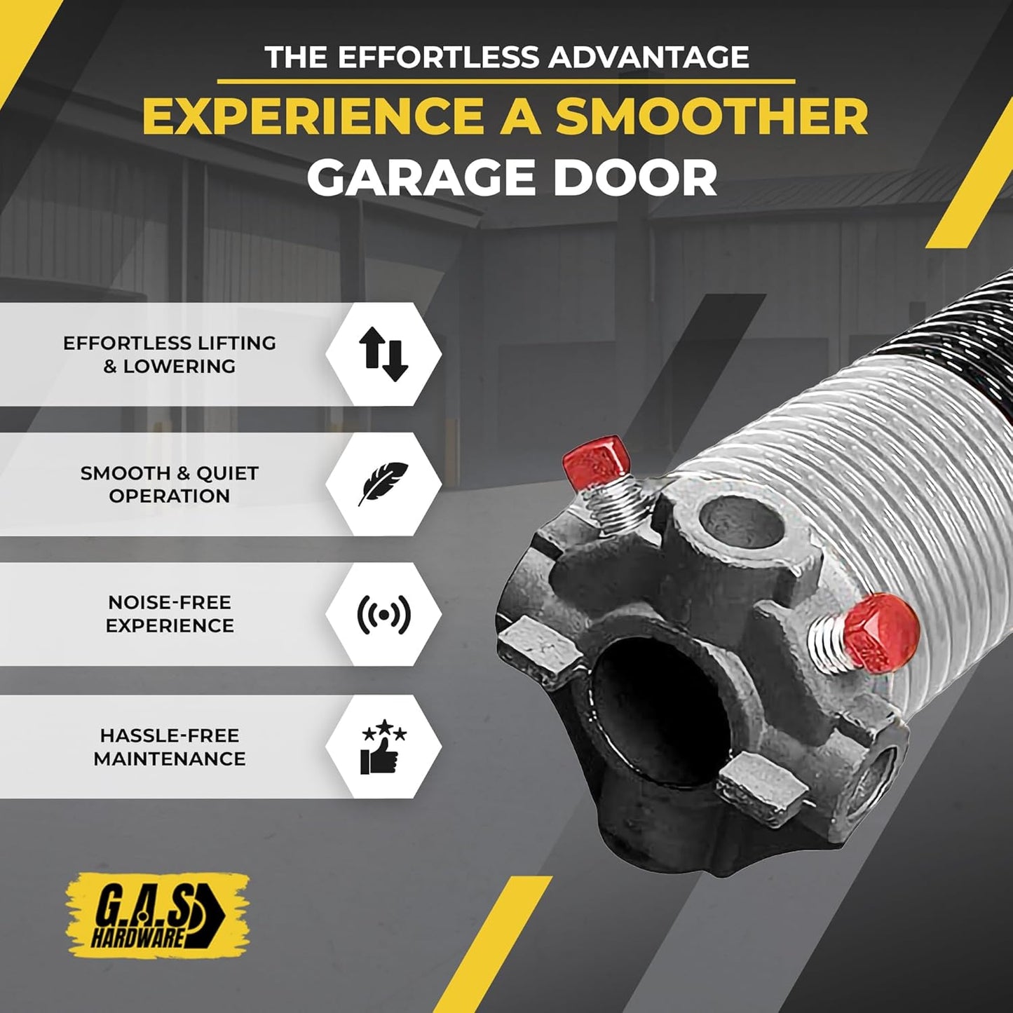 Garage Door Torsion Springs 218x2x25 Includes 1” Steel Bearing, Gloves, and Winding Bars for Left and Right Side of Garage Door Precision E-Coating 5-Year Warranty Minimum 30,000 Cycles (Pair)