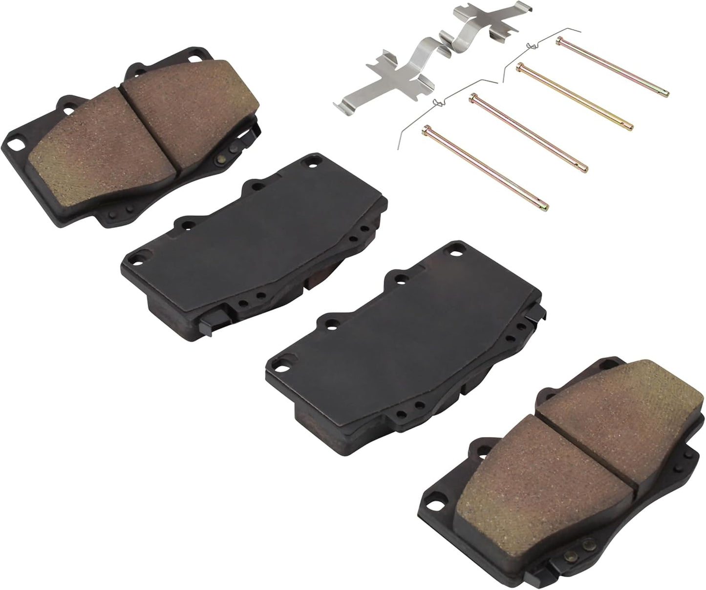 Premium Semi-Metallic Front Brake Pads (1001-0799M) Compatible with Toyota Hilux 2006-2011, Toyota Tacoma 1998-2002