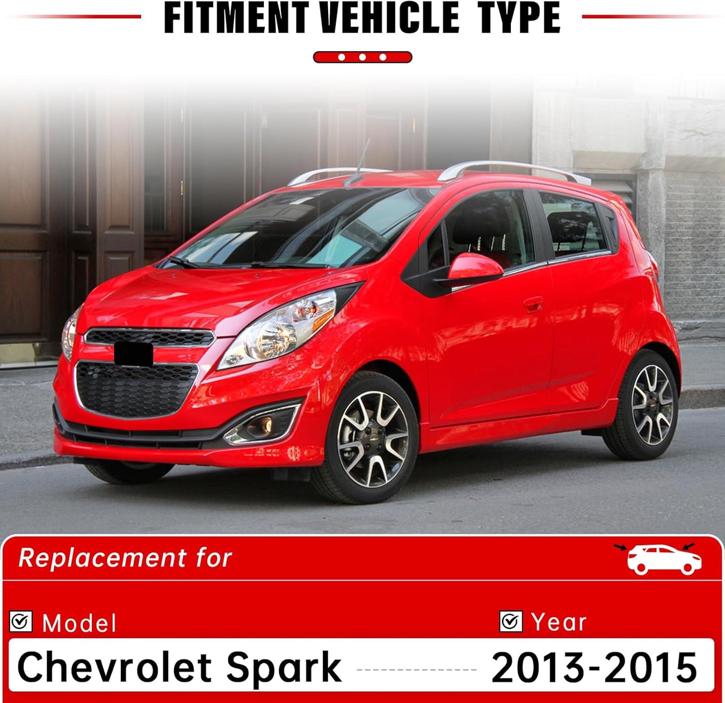 Windshield Wiper Blades Replacement for Chevrolet Chevy Spark 2013 2014 2015 Original Factory Quality Front Rear Wipers Blade Set for My Car - 24" 16" 12" (Pack of 3)