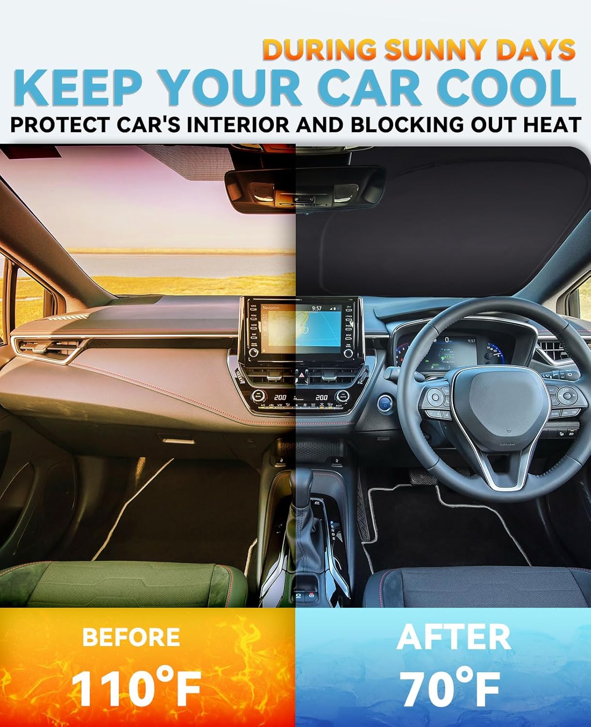 Windshield Sun Shade Car Sunshade for 2021 2022 2023 2024 2025 Chevrolet Chevy Tahoe Accessories Windshield Sun Visor Cover for Tahoe Front Window Shield Protector Block Heat UV Rays Keep Car Cooler