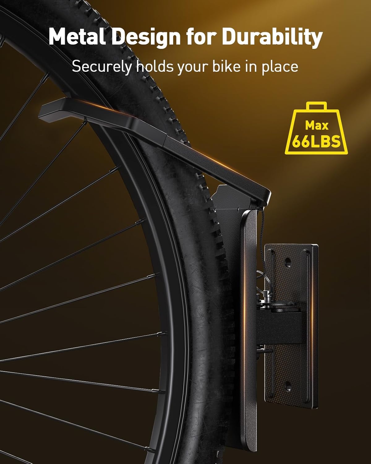 AM alphamount Swivel Bike Wall Mount, Metal Wall Bike Rack with Durable Sleeves, Space-Saving Vertical Bike Rack with 180° Swivel for Home and Garage, Bike Storage Hanger Mount Up to 66 lbs, 2-Pack