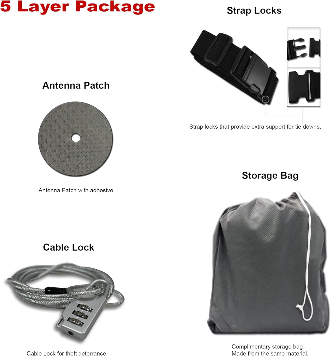 5 Layer Full Truck Cover - Semi Custom Fit for Chevrolet Silverado 2500 / 3500HD 2020-2025 Double Cab Long Bed | All-Weather Protection: Waterproof, Dustproof, Windproof, UV-Resistant