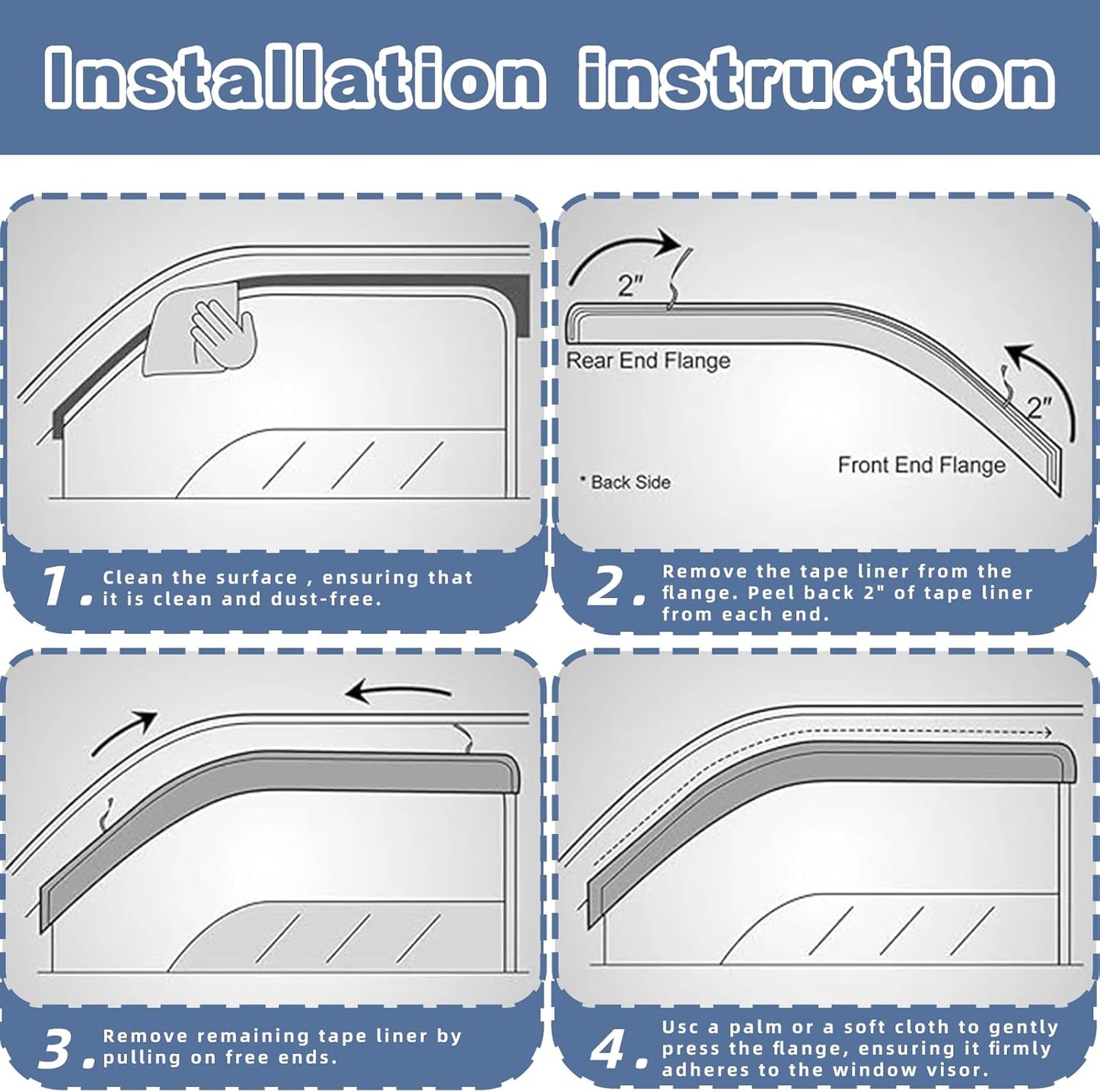 Window Visors Rain Guards fits 2014-2018 Forester, Out-Channel Window Wind Deflectors Vent Shades Accessories, Dark Smoke 4 Pcs, 2015 2016 2017