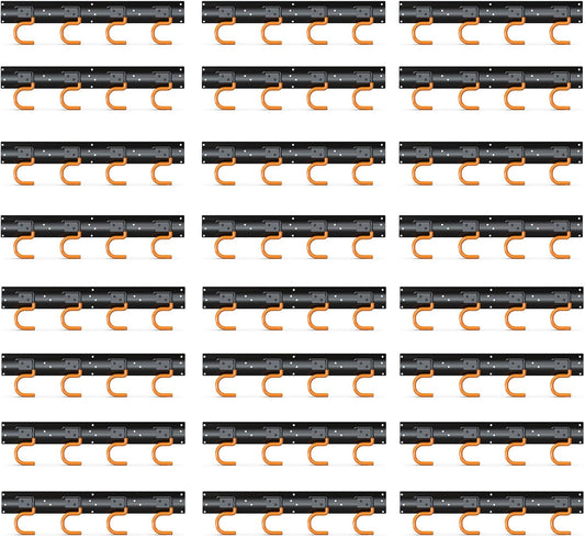 3-H 24×16" All Metal Garden Tool Organizer Wall Mount, Broom Holder Wall Mount for Garage, Shed, Garden, Basement Hanging and Organizing Rake, Mop, Shovel, Hose (24Pack)