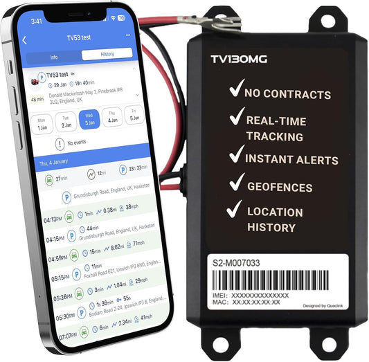 Truview TV130 4G GPS Tracker with - Live Updates-Vehicle Tracking Device for Cars, Vans, Trucks & More - Easy 2-Wire Installation, Mobile App, 24/7 Support - No Contracts-Subscription Required.