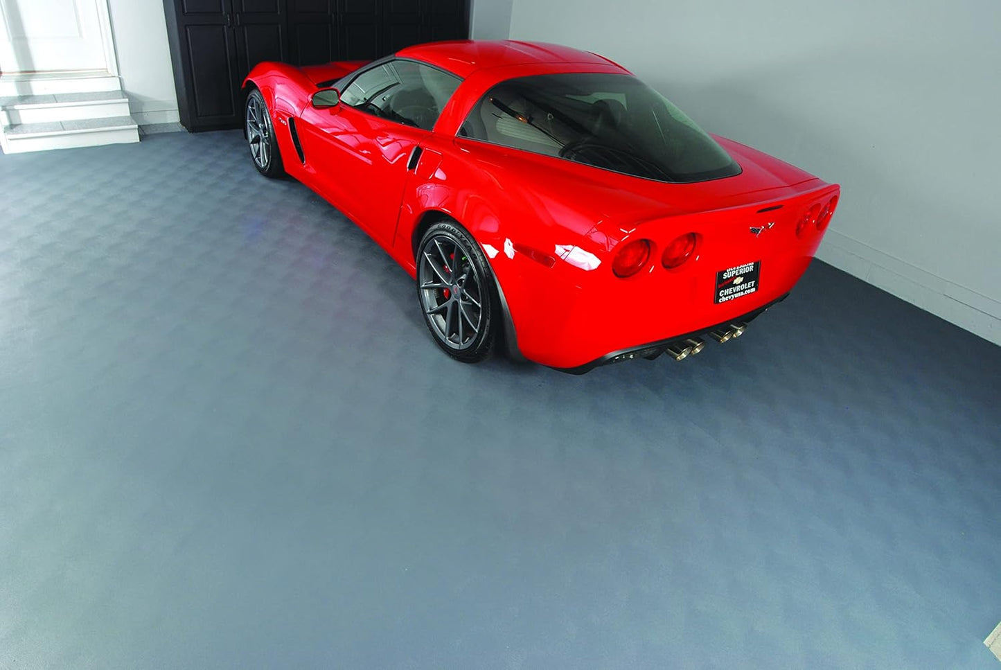 G-Floor Seamless Sheet Vinyl Shed Flooring Cover with Bonded Fibrous Backing - Levant Pattern (8' x 12', Slate Grey)