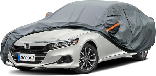 Premium Car Cover Custom Fit Honda Accord (1990-2025), 16 Layers Heavy Duty Car Cover Waterproof All Weather with Zipper Door for Sun Rain Snow Dust Uv Protection