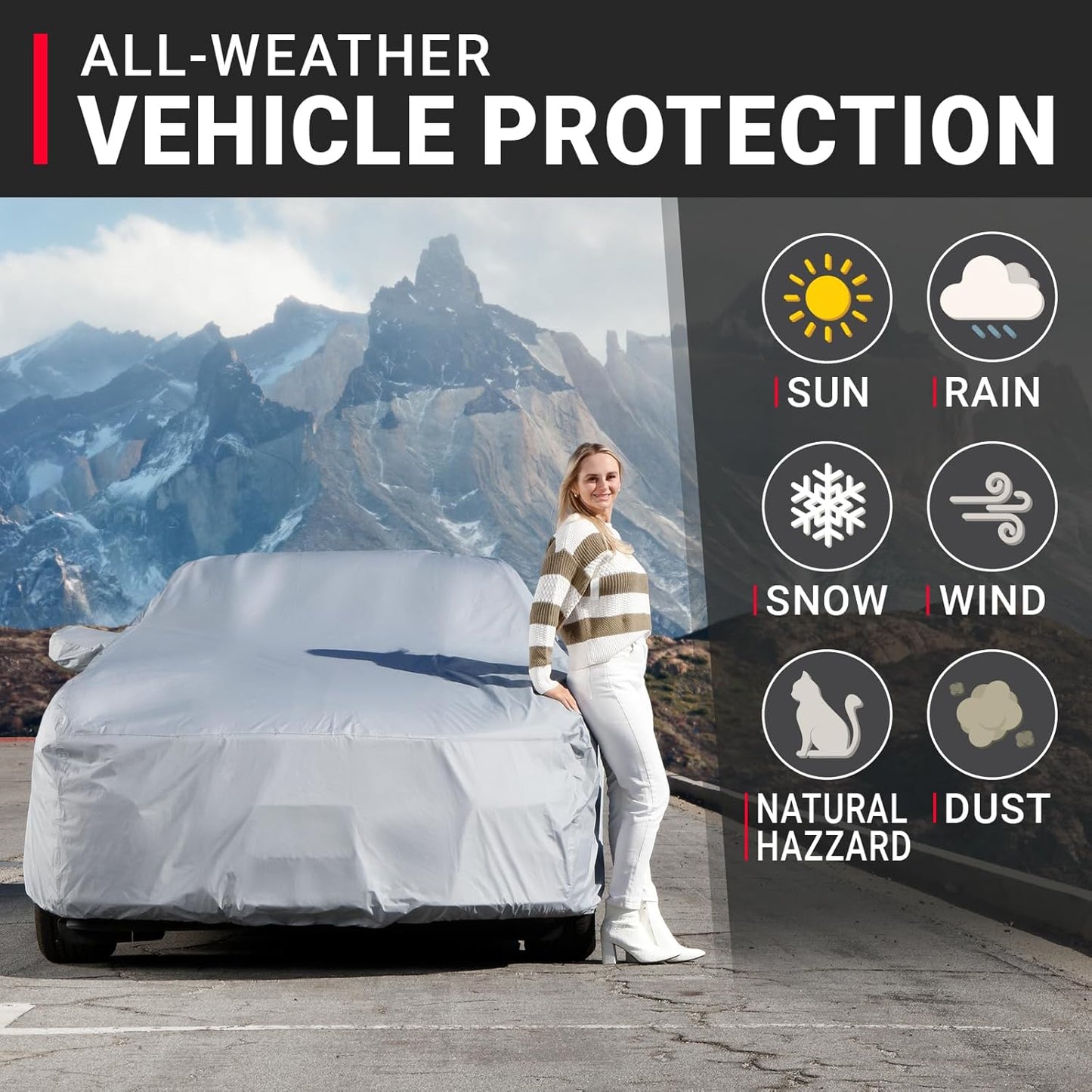 iCarCover Custom Car Cover for 2003-2025 Nissan Z, 370Z, 350Z, Waterproof All-Weather Rain Snow UV Sun Protector Full Exterior Indoor Outdoor Car Cover with Strap