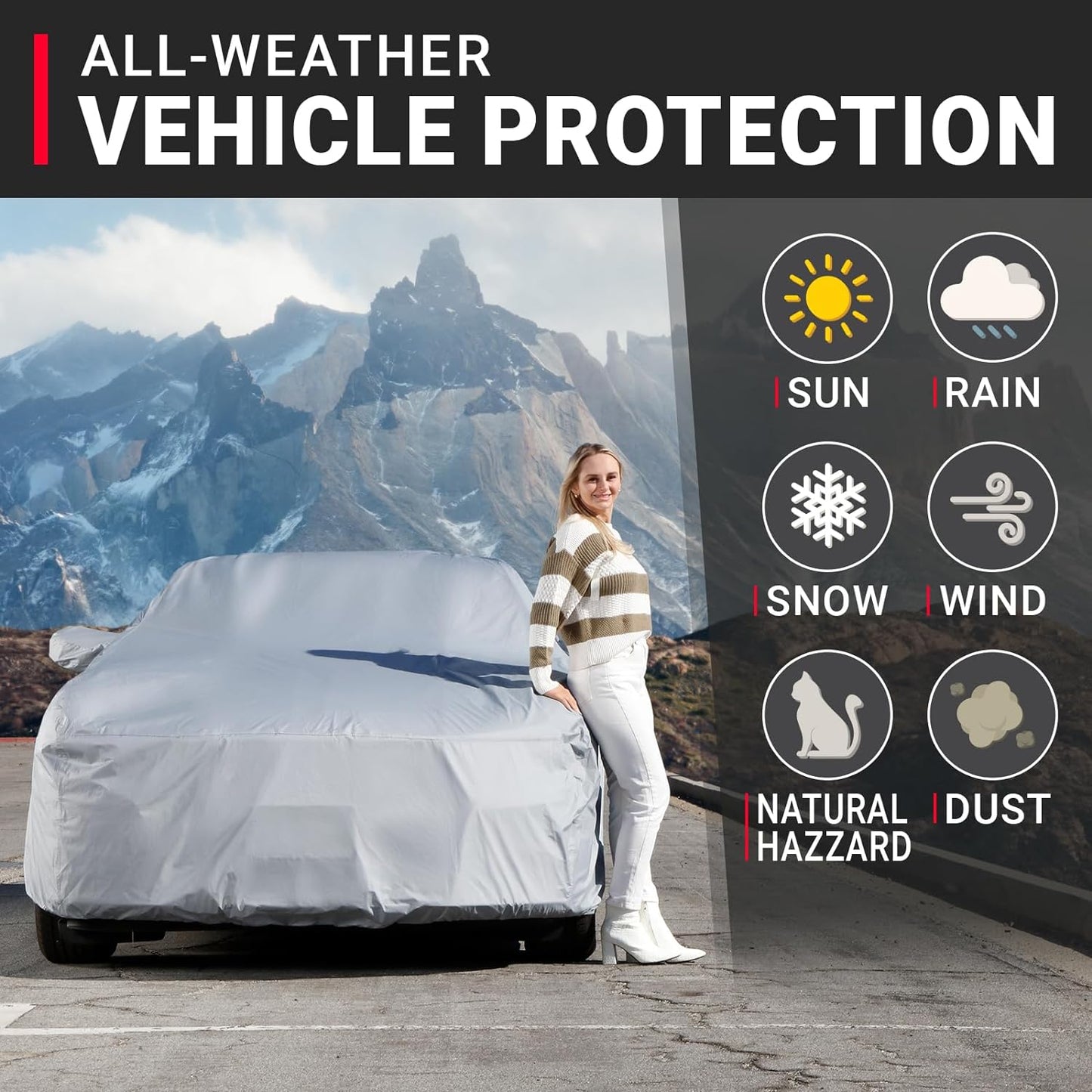 iCarCover Custom Car Cover for 2020-2025 Toyota GR Supra, Waterproof All Weather Rain Snow UV Sun Protector Full Exterior Weatherproof Indoor Outdoor Car Cover with Strap