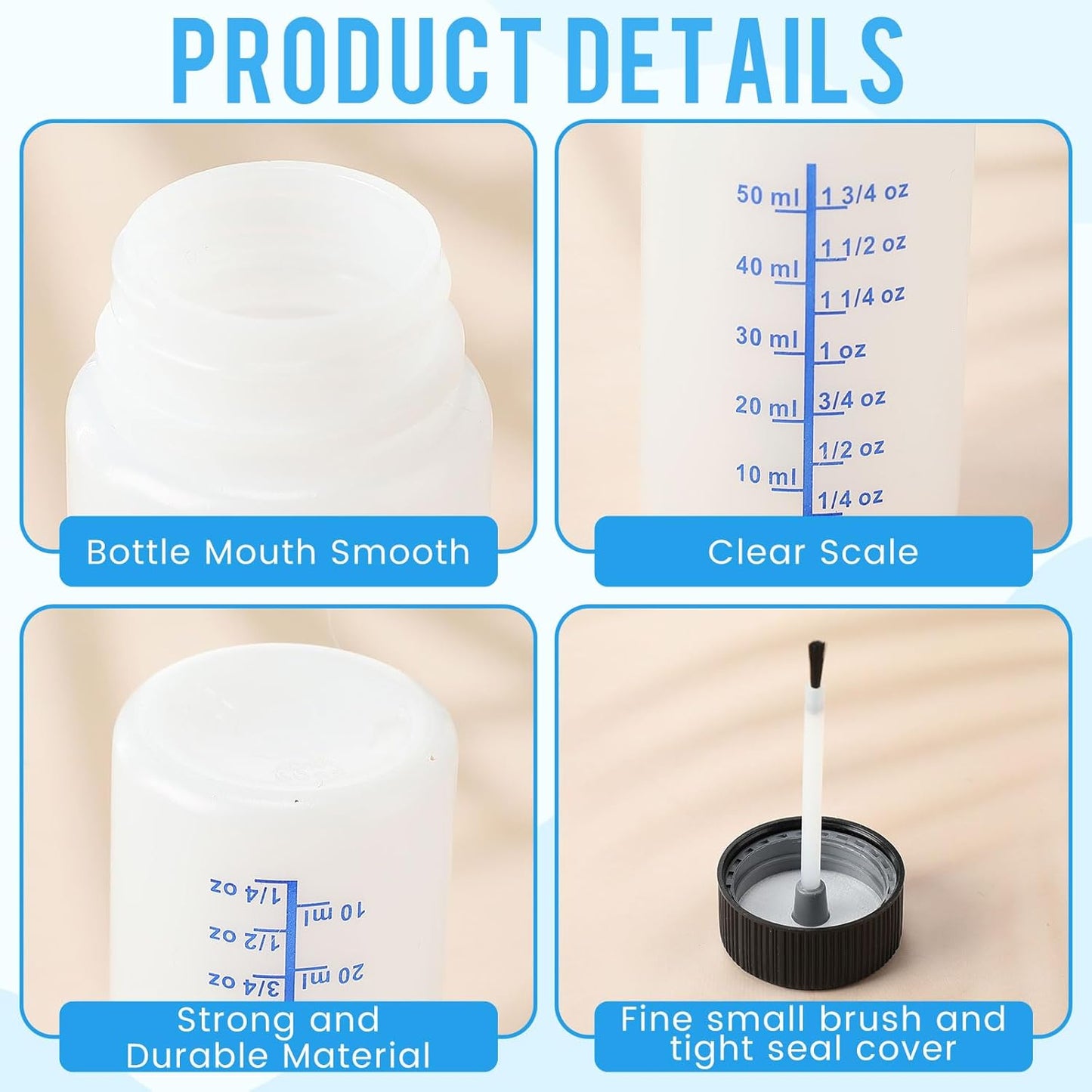 Mumufy 120 Pcs Touch up Paint Bottles with Brush and Lid Empty Touch up Bottle with Mixing Balls 2 oz Fluid Capacity Leftover Paint Container for Car Scratches Repair (Black,Blue)