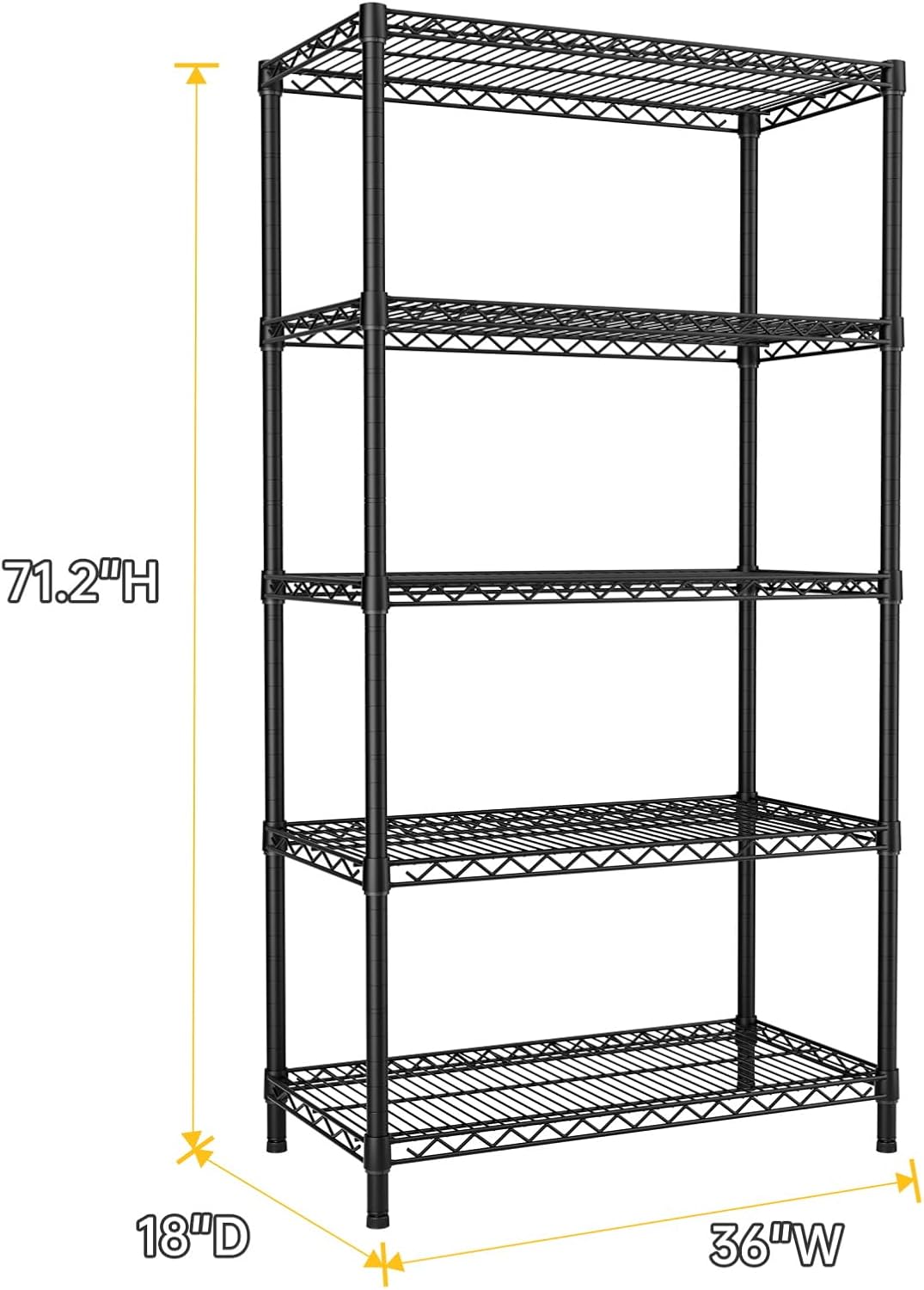 SINGAYE 5 Garage Heavy Duty Shelving Unit Kitchen Pantry Close Home Organizers and Storage Bathroom Shelf Laundry Room Organization Industrial Book Metal Wire Adjustable Shelves