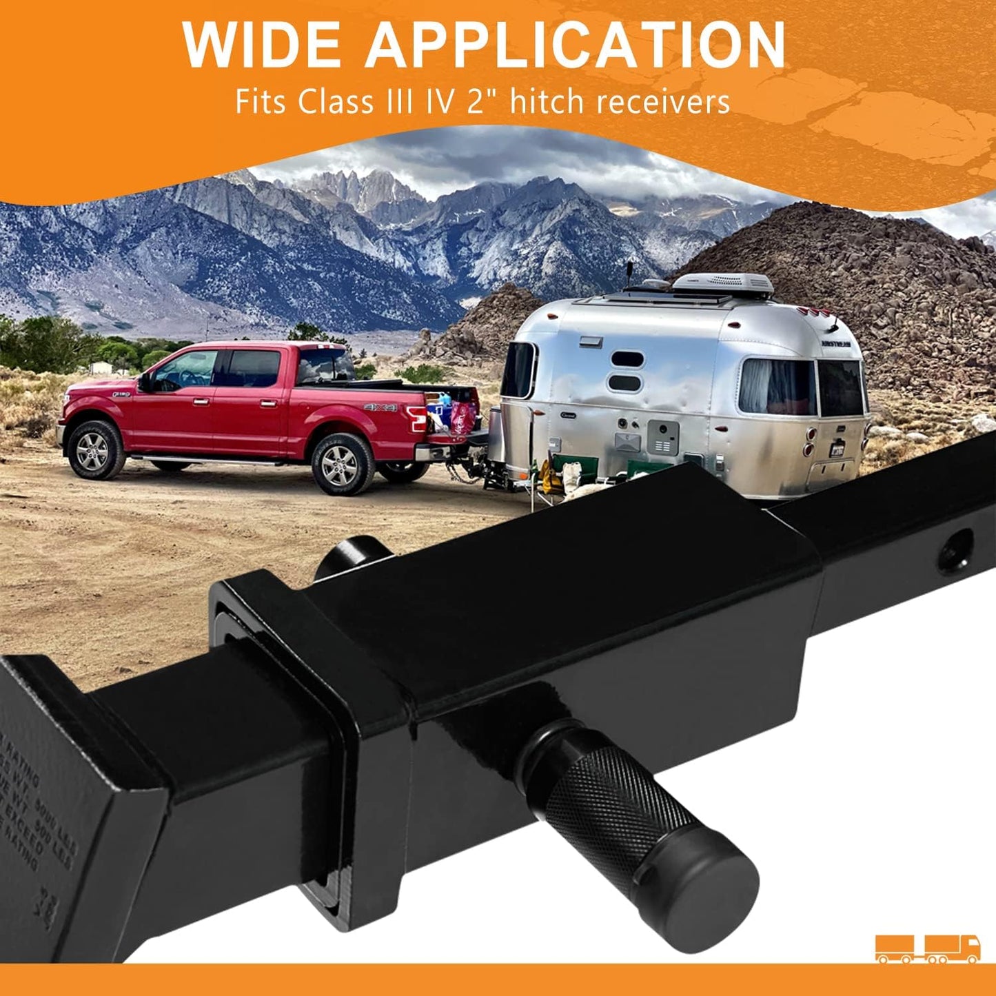 Trailer Hitch Locks, Hitch Lock with 5/8'' Pin Fits Class III IV 2" Hitch Receivers, Locking Hitch Pin with Anti-Rattle O-Rings for Trailer Truck Car Boat (2 Pack)