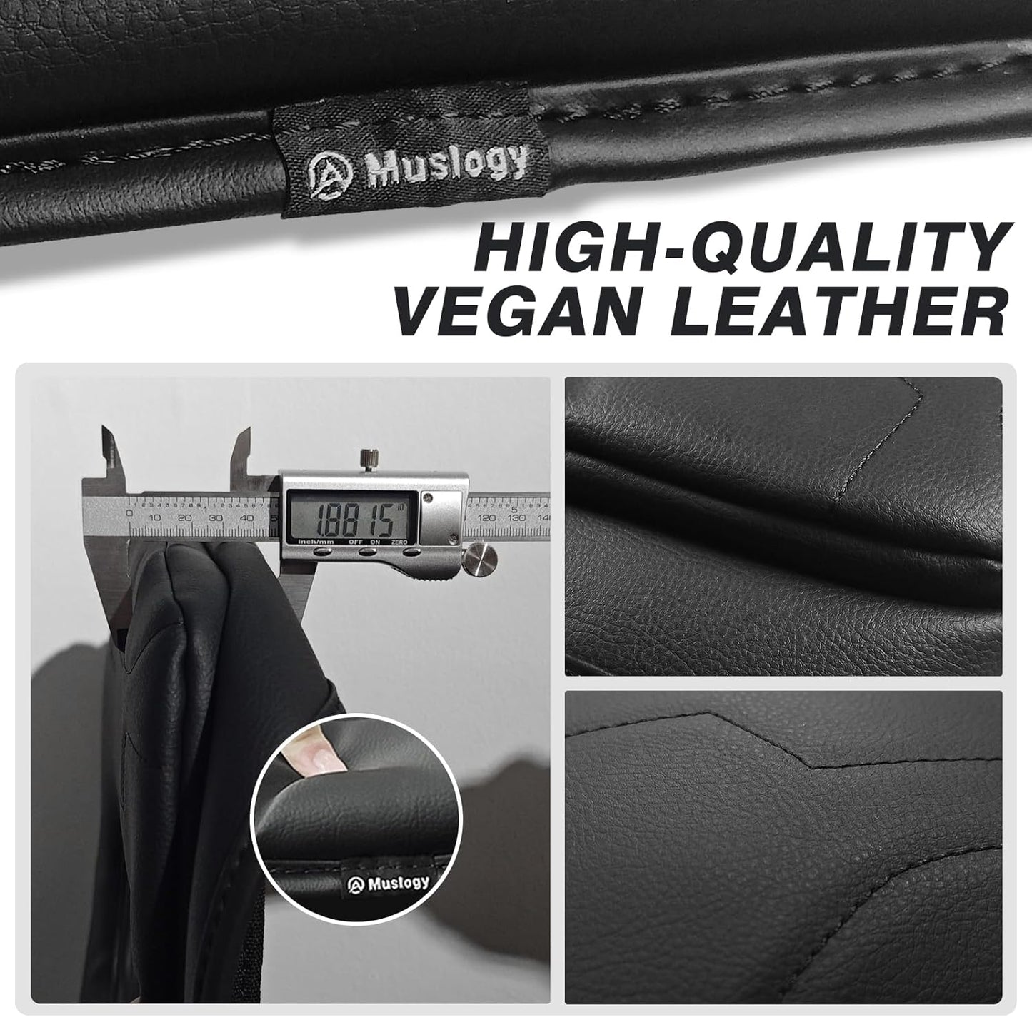 Muslogy Center Console Armrest Cover Compatible with Chevy Silverado & GMC Sierra 2019-2025 Comfort Armrest Pad Arm Rest Cushion Vegan Leather Protector 1-Inch Extra Thick(Jump Seat ONLY)