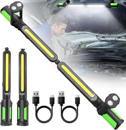 SYLSTAR Work Light for Mechanic, 2400LM LED, 4400mAh Rechargeable, Magnetic, Underhood Work Light with Hooks for Car Repairing/Inspection/Garage/Workshop/Emergency