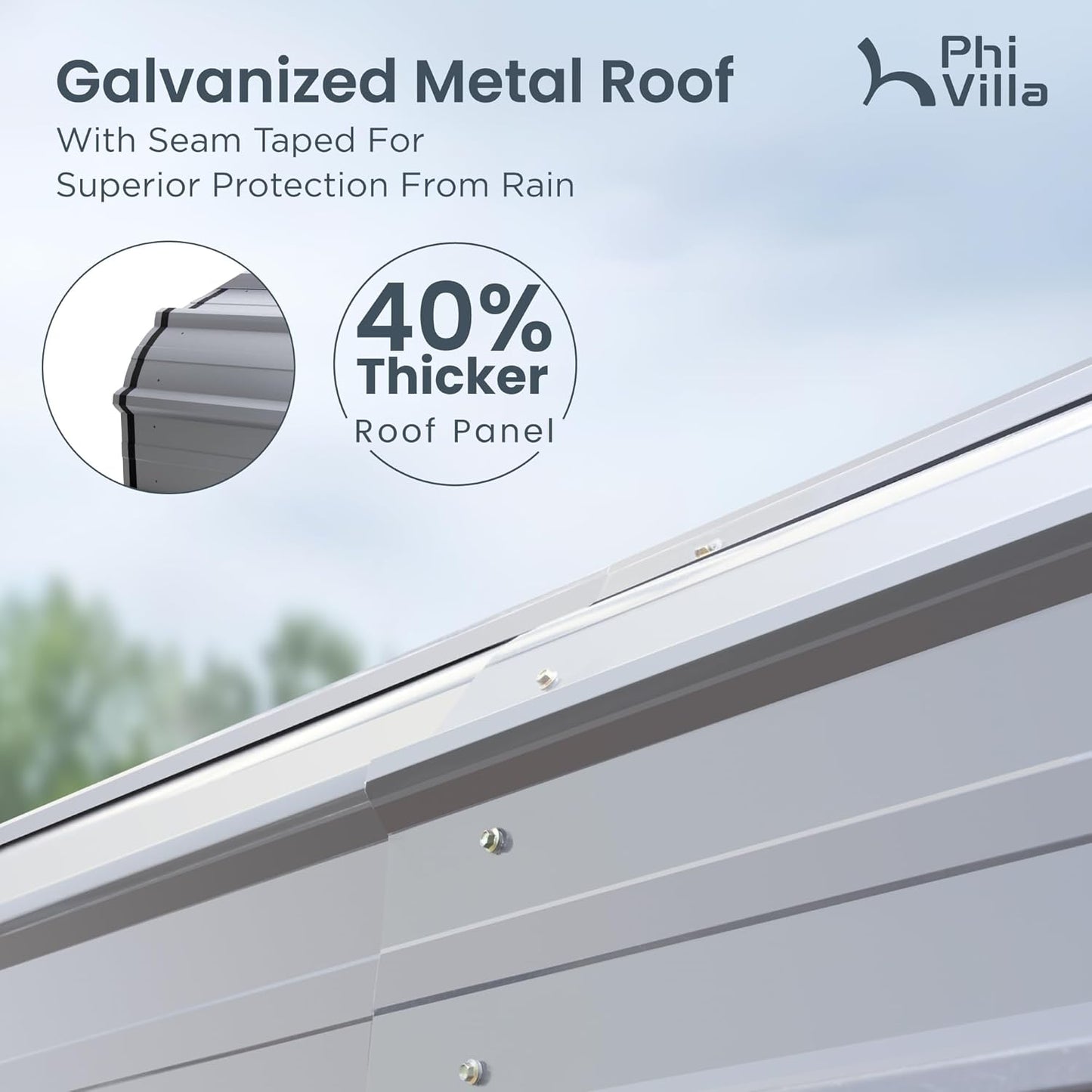 PHI VILLA 25 x 14 ft Heavy Duty Metal Carport with Galvanized Steel Roof for RVs, Cars, Boats, and Tractors