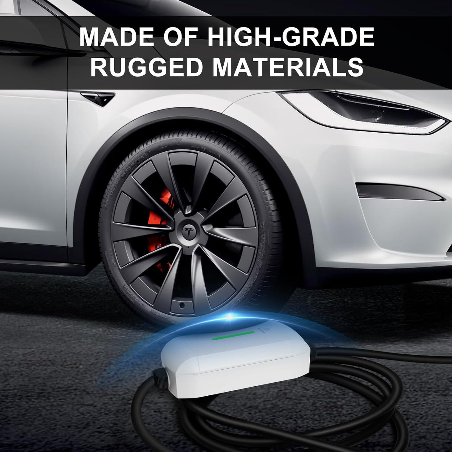 Best Volt Electric Vehicle Portable Charger for Tesla,ETL Certified,25ft Fast Charging, IP65 Waterproof, Compatible with Model 3/X/Y/Cyber Truck,No Adapter Needed (Nema 5-15 120V/16A, White)